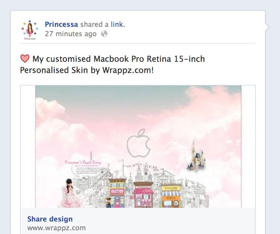 Facebook Post on Princessa's Facebook Page